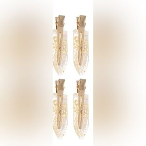 4 piece Gold Glitter no crease hair clips Women's